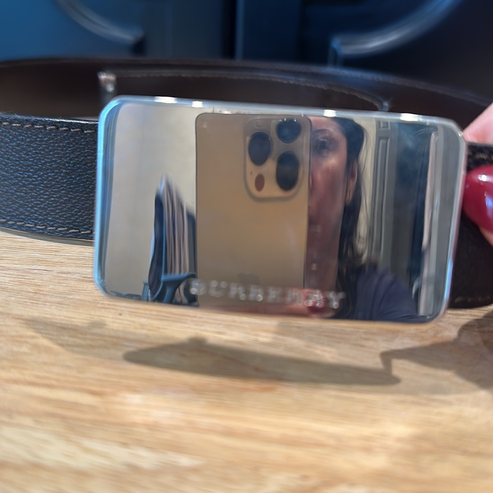 Burberry Men’s Dark Brown Leather Belt - Picture 2 of 6